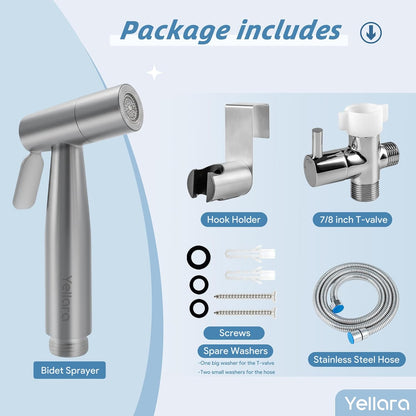 Handheld Bidet Sprayer for Toilet - Feminine Wash, Toilet Cleaning - Stainless Steel, Adjustable Water Pressure, Easy Installation