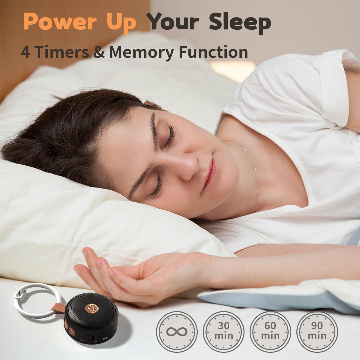 Battery Sound Machine Mini White Noise Machine Baby Shushing Portable Brown Noise Machine 30 Soothing Sounds for Kids Adults Dogs Auto-Off Timer 32 Volume Levels Sleep Machine for Home Office Privacy