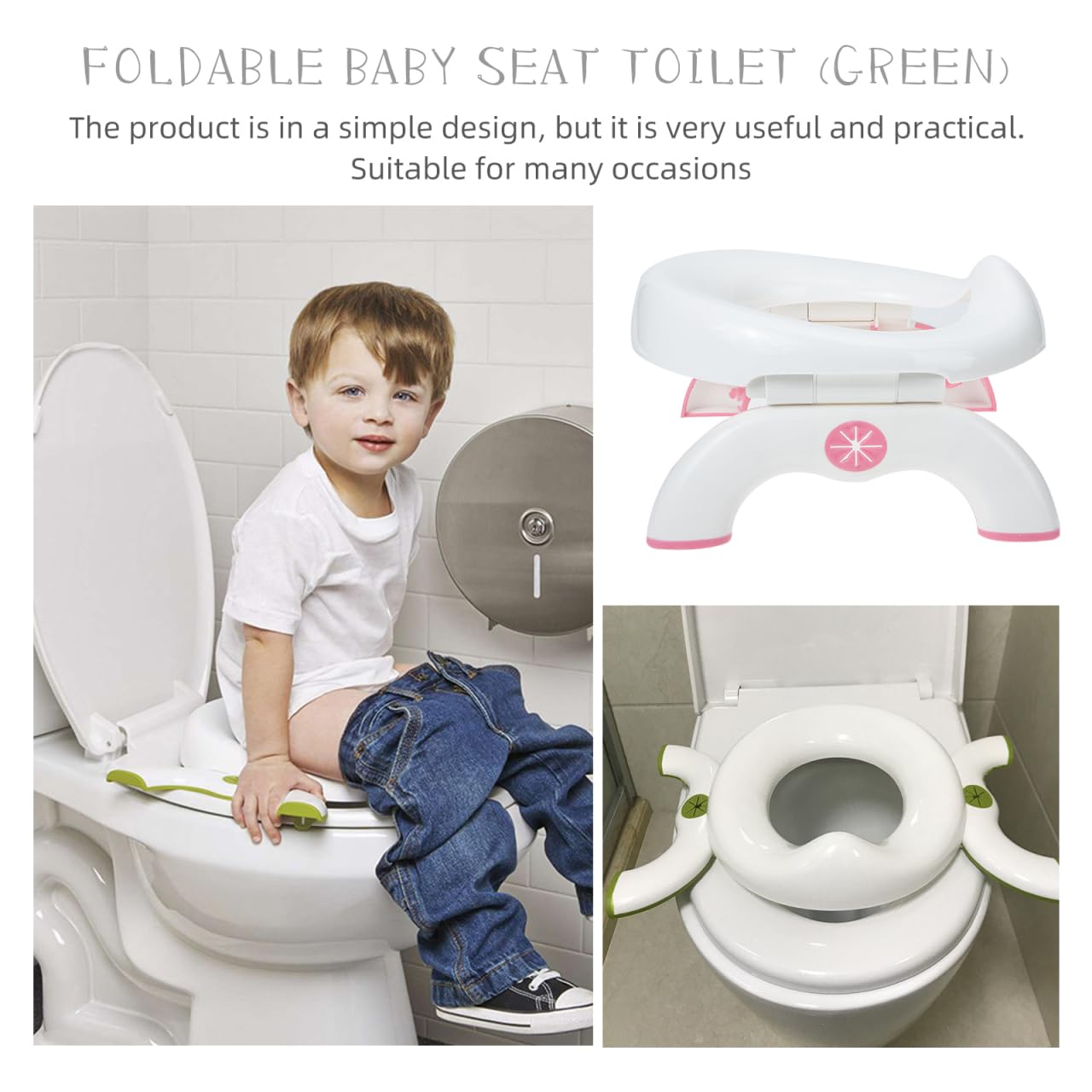 Portable Potty Training Toilet, 2 in 1 Travel Potty Seat for Boys Girls, Foldable Training Toilet Seat for Travel and Car Attachment Indoor Outdoor Use
