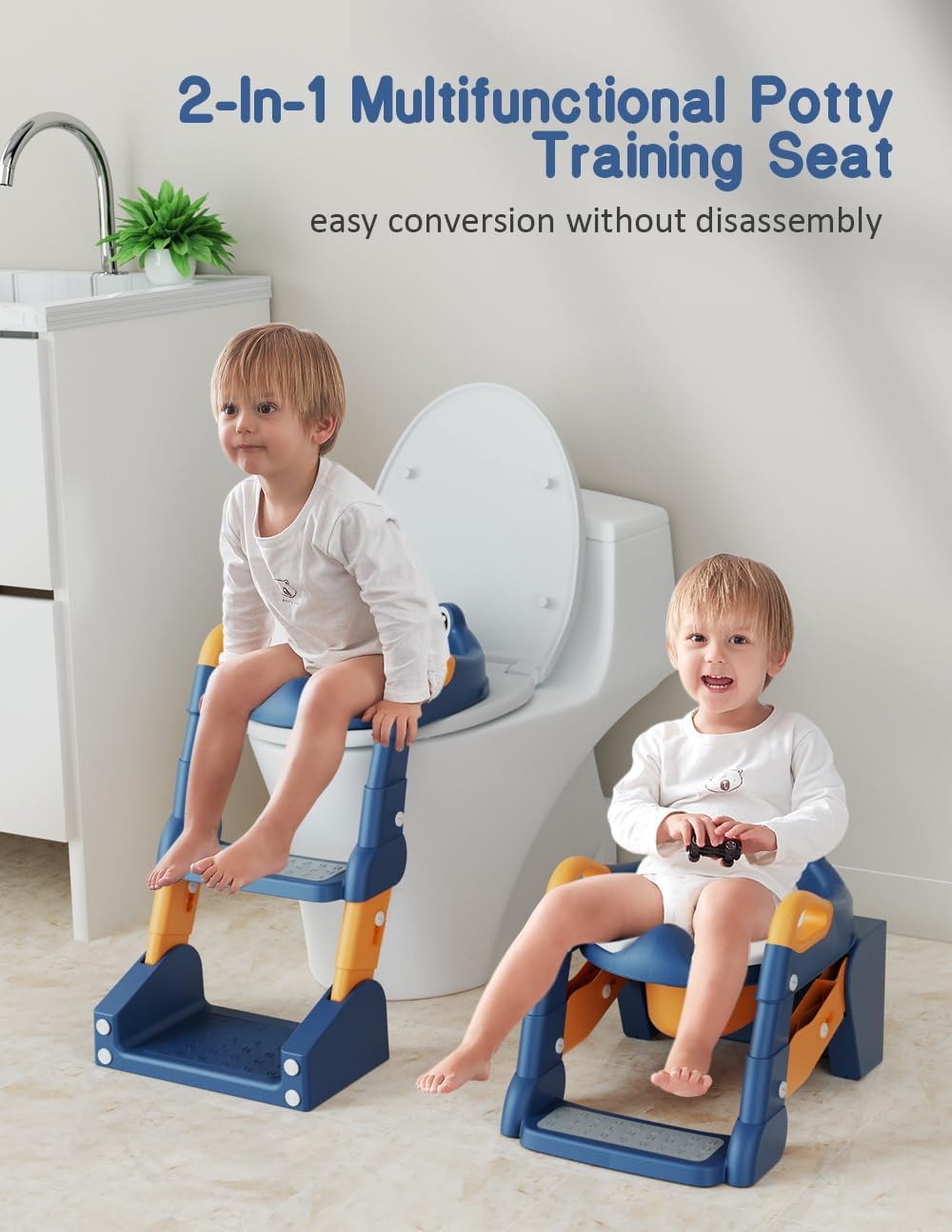 Potty Training Seat, Toddler Potty Training Toilet, Upgrade 2 In 1 Toddler Toilet Seat with Steps Stool Splash Guard and Anti-Slip Pad Soft Cushion, Potty Seats for Toddlers Baby Kids (Pink)