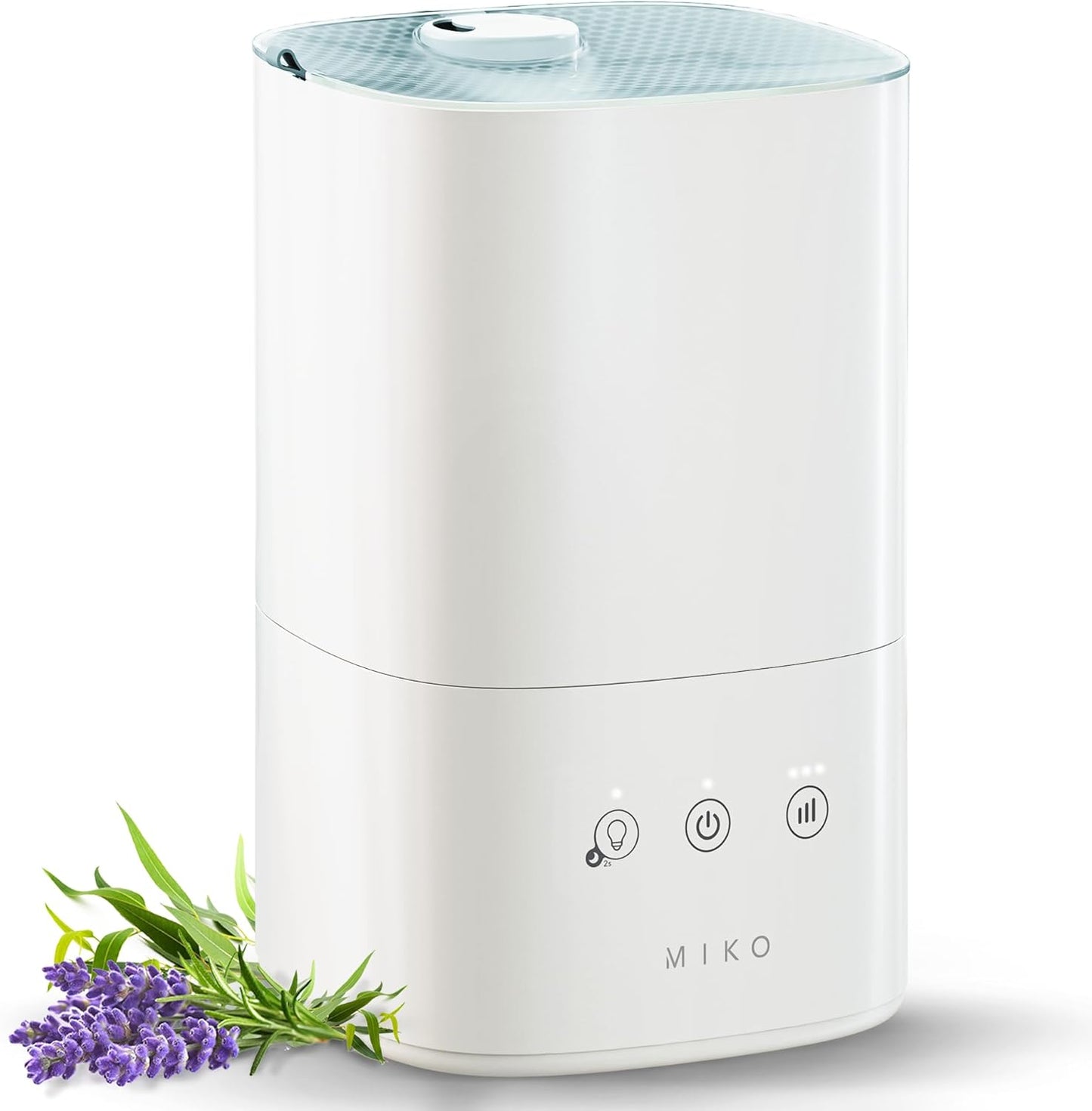 MIKO Ultrasonic Humidifiers for Bedroom Baby - Pre Filter, Wifi App controlled, Auto Mode, No Leak Design, Sleep Mode, Built-in Timer, Humidifier for Babies & Home
