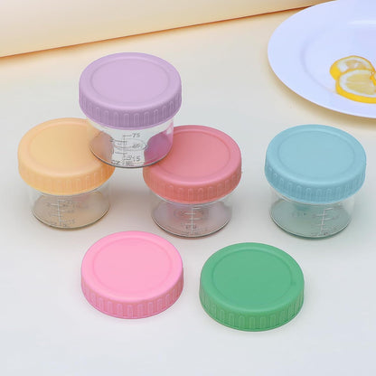 Accguan 16 Pack Glass Baby Food Storage Containers, 4 oz Baby Food Jars with Lids, Baby Food Maker for Microwave & Dishwasher Freezer Safe,BPA Free