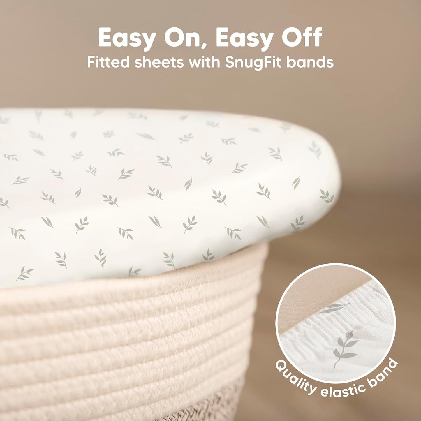 2-Pack Baby Bassinet Sheets Girl, Boy - 33x17 Viscose Derived from Bamboo Bedside Mattress Fitted Bassinet Sheets, Compatible with Halo Bassinest Swivel Sleeper, Baby Delight, Graco (Pecan)