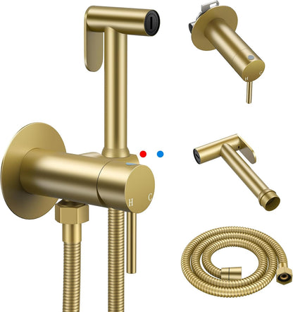 Arofa Handheld Bidet Sprayer for Toilet - 2 Pack Bidets Faucet for Existing Toilets Cloth Diaper Jet Sprayer, Stainless Steel Muslim Shower with Bidet Hose for Feminine Wash