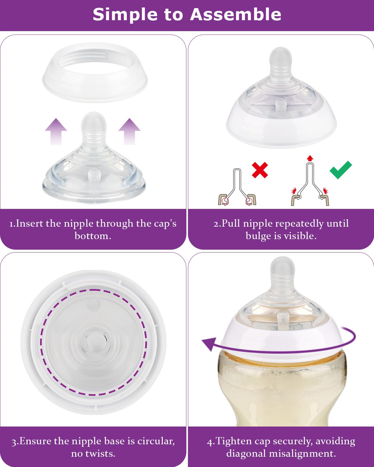 6Pack Silicone Nipples (L) for Tommee Tippee Natural Start Anti-Colic Bottles &Advanced Anti-Colic Bottles,Closer to Nature Bottle,Fast Flow,Size 3 Nipple,6m+