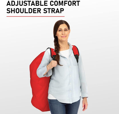 KiddiGo Car Seat Travel Bag for Airplane, Red, 33” H x 18” W x 18” D, Fits Most Standard Convertible, Booster & Infant Car Seats, Gate Check Universal Size Car Seat Cover, Easy Carry Design