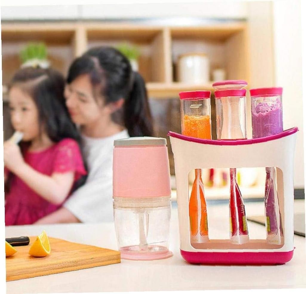 5pcs/set Baby Food Maker Baby Newborn Food Processor Blender Grinder Steamer Toddler Squeeze Fruit Juice Station