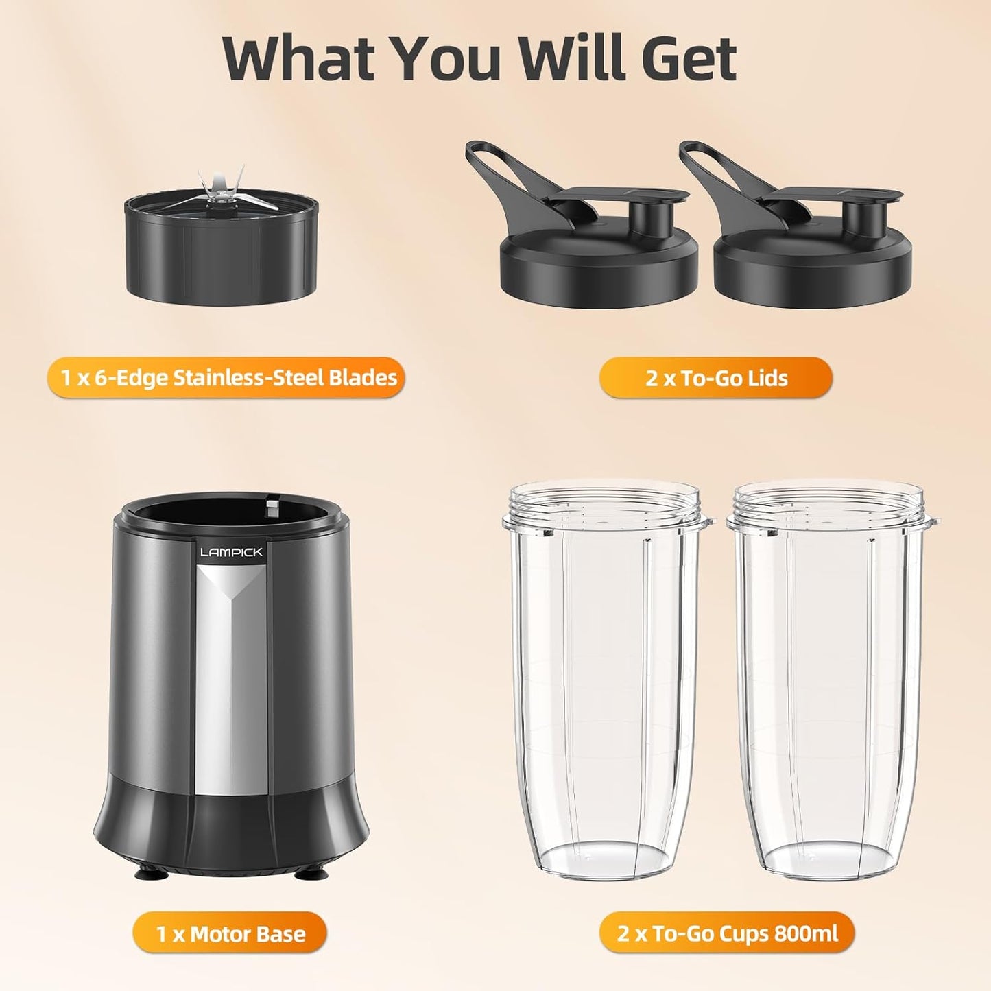 Blenders for Smoothie, 900W Personal Blender for Shakes and Smoothies with 2 * 22oz BPA Free Portable Cups, Small Juicer for Protein Shake, Baby Food, Frozen Drink