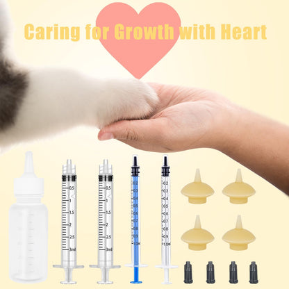 Pet Feeding Bottle and Syringes with Nipples for Small Cat Dog Animals (Model 1)