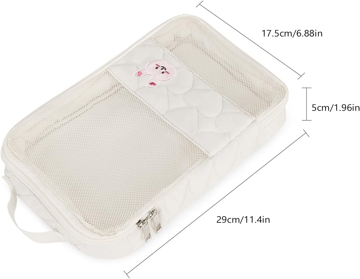 MOMIGO Baby Diaper Bag Organizer Pouches - 2 Pack Waterproof Pod Hanging Diaper Bag Cute Rabbit Bear Mesh Bag Reusable, Washable or Baby Cloth Diapers (Green)