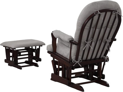 Angel Line Grayson Glider and Ottoman, Black w/Beige Cushion