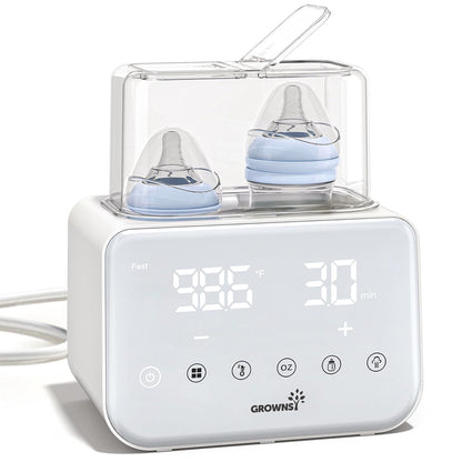 GROWSNY Fast Baby Bottle Warmer, 12-in-1 Milk Warmer with Steam and Water Bath Warming Modes for Breastmilk &Formula, Food Heating,with Thaw, Steri-lize, Egg Boil Function, Fits Most Types of Bottles