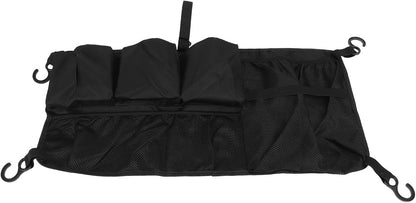 Folding Wagon Side Pocket, Oxford Cloth Stroller Wagon Cargo Net Side Caddy Organizer with Hooks, Hanging Storage Caddy Black