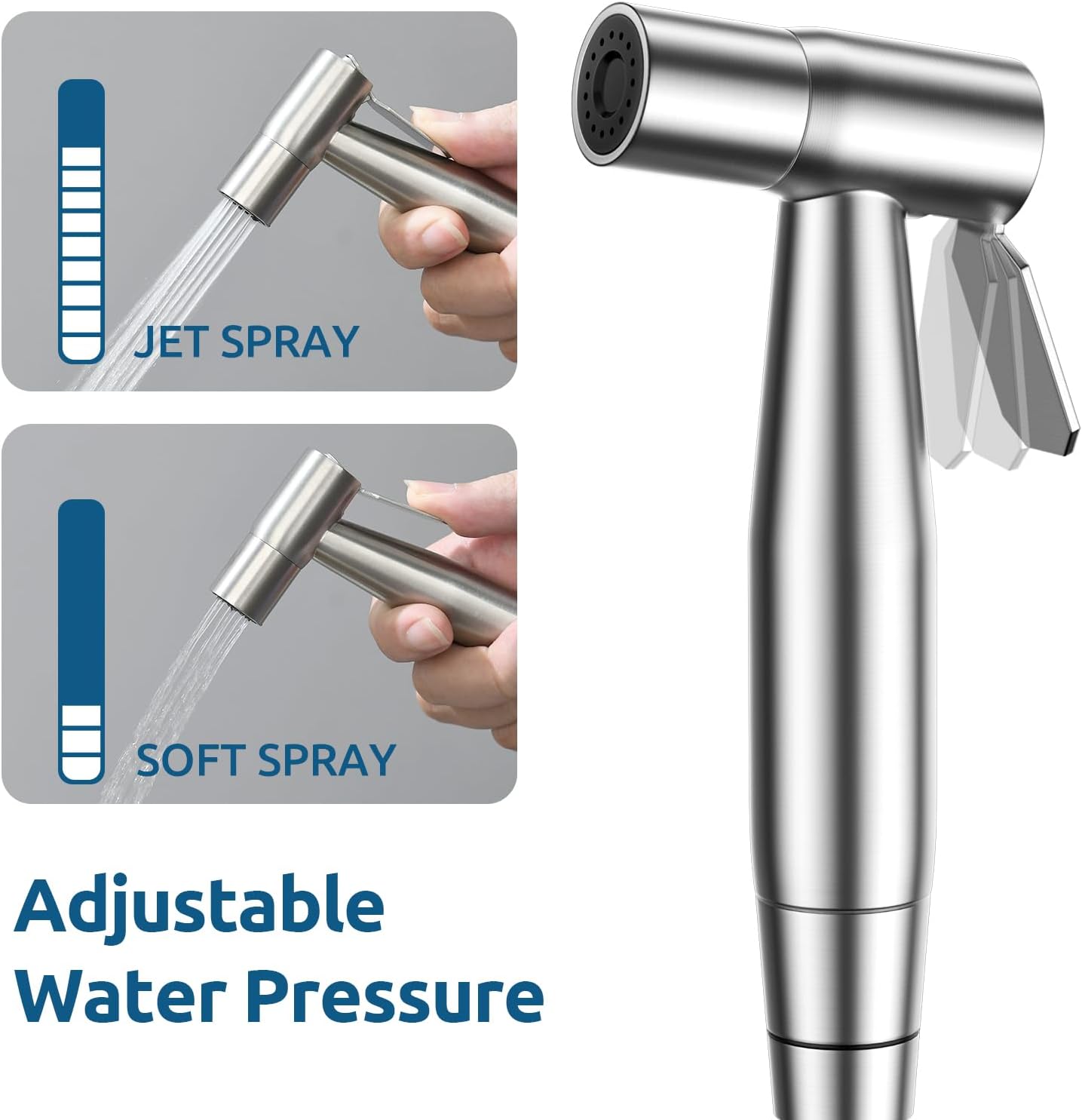 Handheld Bidet Sprayer for Toilet, Muslim Shower Water Jet Spray for Toilet, Bidet Faucet Cloth Diaper Sprayer for Baby Wash, Adjustable Water Pressure with Bidet Hose for Feminine Wash