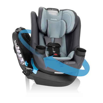Evenflo REO by Revolve360 Rotating 2-in-1 Convertible Car Seat, 360 Degrees, Infant to Toddler, Forward and Rear Facing, Compact Design, One-time Install (Lenox)