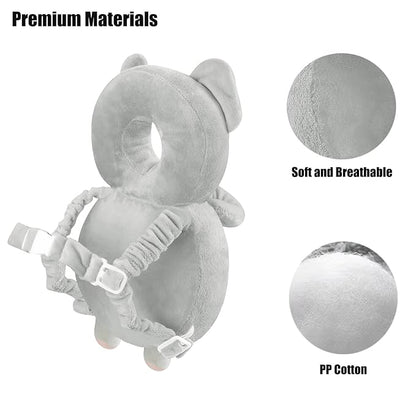 PandaEar Baby Head Protection Backpack, Toddler Walking Head Protector, Adjustable Head Protector Pad Safety Cushion (Grey)