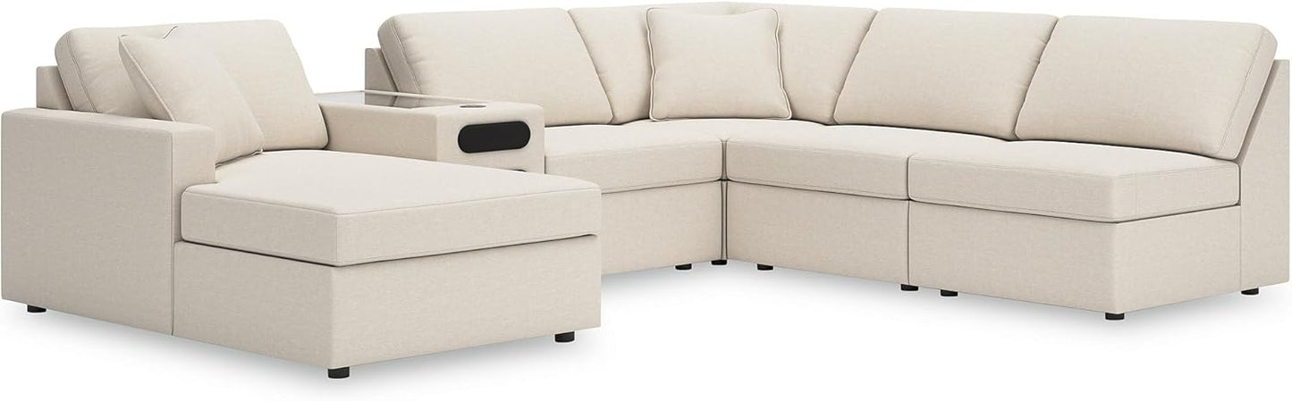Signature Design by Ashley Modmax Coastal Press-Back Swivel Glider Rocker Recliner with Machine Washable Cover, Hidden Storage Compartments and 2 Bolster Pillows, Beige - Colors B