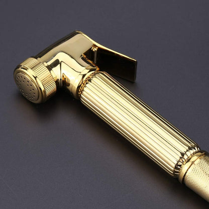 Bidet Sprayer, Solid Brass Wall Mount Shower Toilet Bathroom Handheld Diaper Spray Shattaf Kit Bathroom Diaper Sprayer Toilet, Gold
