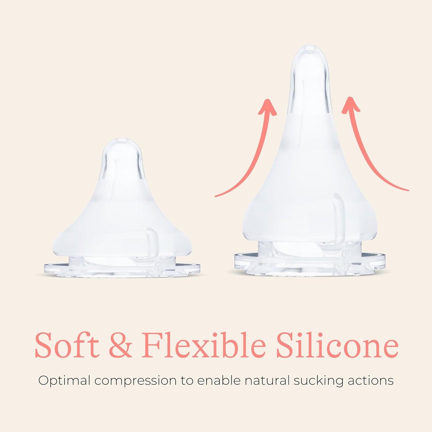 Lansinoh NaturalWave Baby Bottle Nipples, Slow Flow, Size S, 1+ Month, 4 Count 100% Soft, Durable Silicone, Made Without BPA BPS, Anti-Colic, Supports Baby's Developing Mouth and Teeth