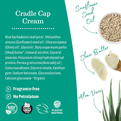 Earth Mama Cradle Cap Cream - 2 oz - Gentle Cream for Babies - Scalp Moisturizer to Help Soften Flakes - Cradle Cap Kit Essential