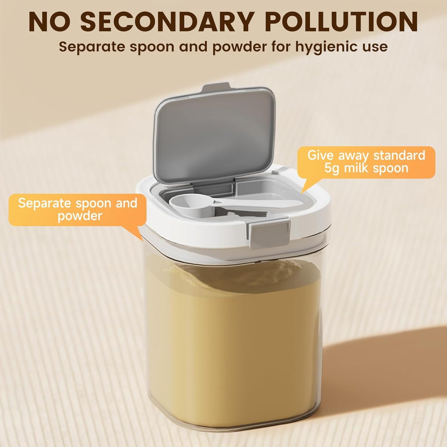 Formula Container to go-800ml Travel Dispenser BPA Free Airtight Container with Spoon and Layered Storage