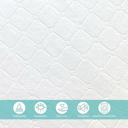 American Baby Company 2 Pack Waterproof Fitted Crib Mattress Protector 52" x 28" - Quilted, Noiseless, Ultra-Soft & Breathable Crib & Toddler Mattress Pad Cover