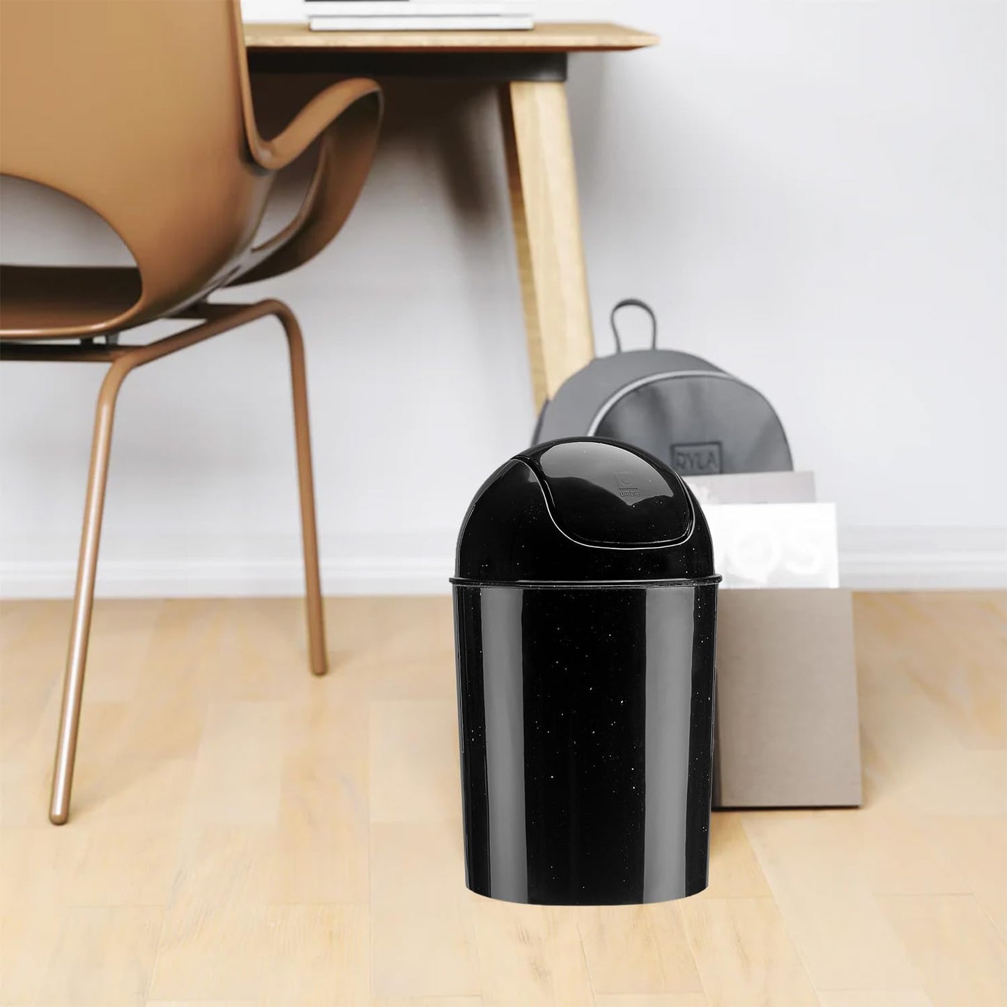Umbra 1.25 Gallon Mini Waste Can with Removable Swing-Top Lid - Small Garbage Bin for Kitchen, Bathroom, Bedroom, Office - Compact Trash Can Fit Under Tables & Counters - Yellow