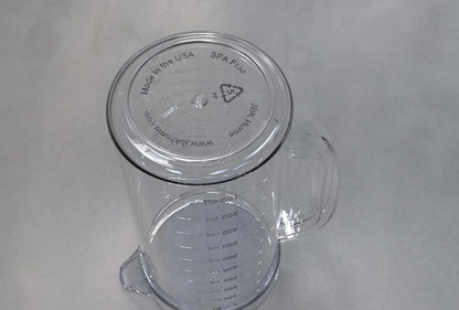 JBK Pottery 1 Quart Plastic Mixing Pitcher with Mixing Lid, BPA Free, Shatterproof Beverage Jug for Iced Tea, Lemonade, Juices, Milk – Leak-Proof, Easy Stirring, Dishwasher Safe | Blue