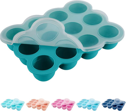 12x1.5oz Baby Food Storage Containers, Baby Food Freezer Tray with Clip Lid Gossamer Pink, Food Grade Silicone Freezer Trays for Purees & Vegetables