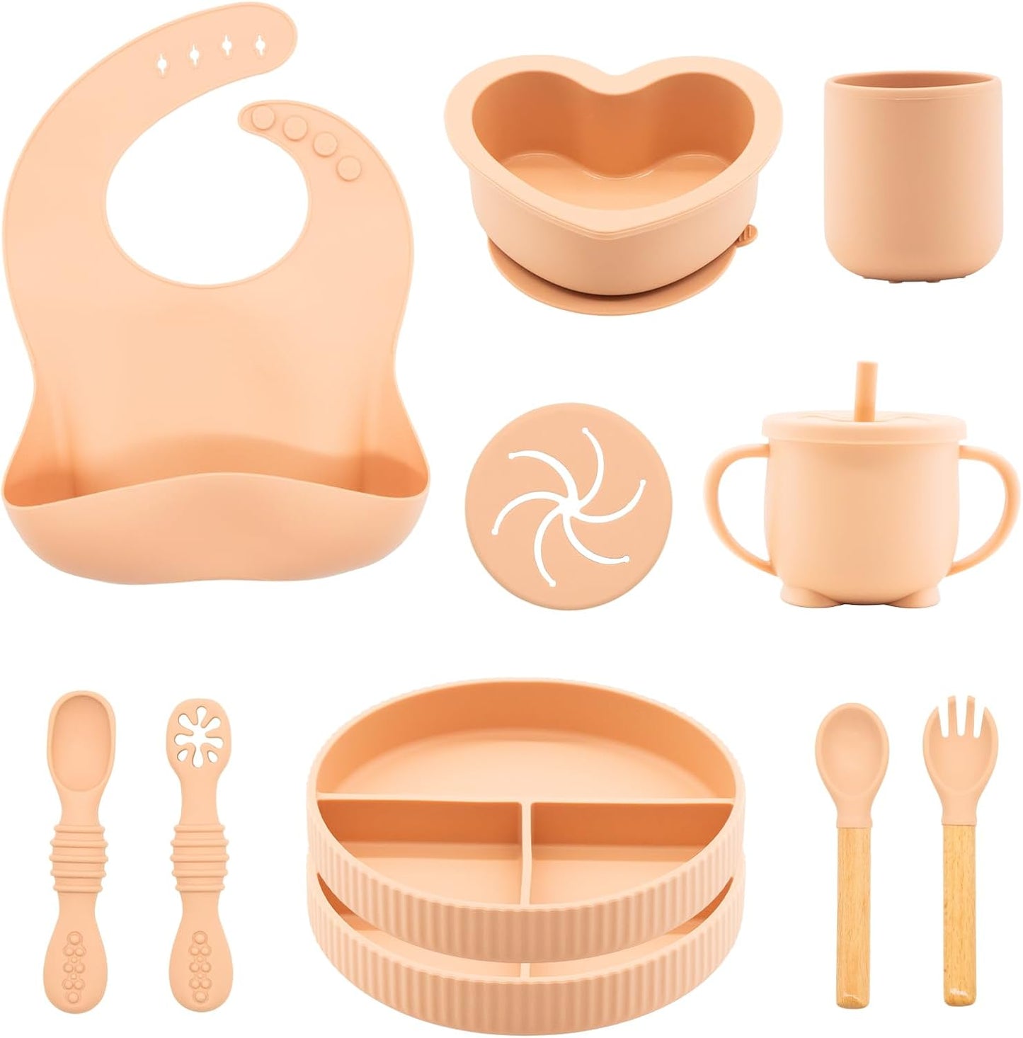 Silicone Baby Feeding Set 21 Pcs, Baby Led Weaning Supplies, Baby Feeding Supplies Set BPA Free, Essentials for Newborn Gift Mixed