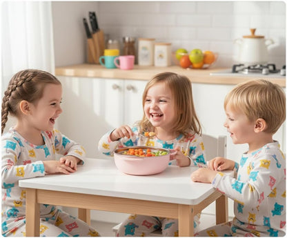 I love D&M Baby Toddler Food-Grade 316 Stainless Steel Bowl with Insulated Lid Strong Suction Leak-Resistant BPA Free Easy to clean (no utensil, Placid Blue)