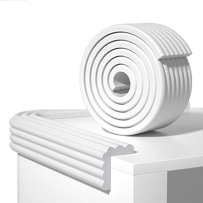 Edge Protector,Baby Proofing Baby Edge Protector Strip Safety,Soft Rubber Foam Padding,Edge Corner Guards Protector Corner Edge Bumpers for Furniture (White, 6.56Ft x 3.15" W x 0.31" Th)