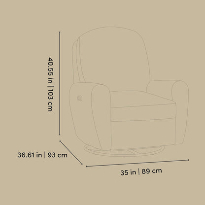 Storkcraft Amalfi Deluxe Power Recliner Swivel Glider – Premium Electronic Nursery Rocking Chair, Oeko-TEX 100 Certified, Includes Dual-USB Charging Port with USB-A & USB-C (Black Boucle)