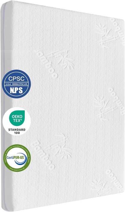 36.5x25 Playard Mattress for Trend: 1.5" Thick Dual Sided Gel Memory Foam Bassinet Mattress Fit for Dream On Me Nest/Zodiak/Zoom Portable, Pamo Babe Deluxe and Baby Trend Playard