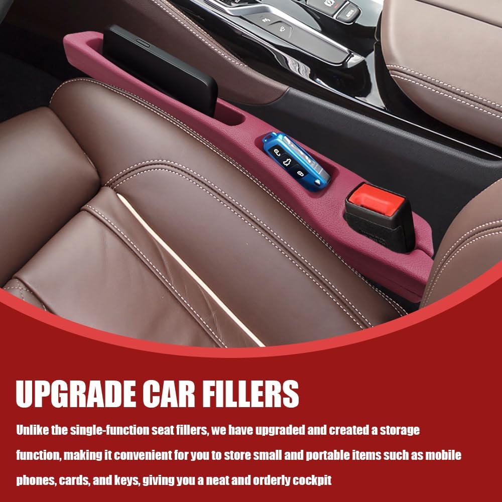 2PCS No Drop Seat Guard, Car Seat Gap Filler, Multi-Function Car Side Gap Filler for Prevent Items Falling, Universal Auto Blocker Between Seats Auto Organizer Accessories for Most Cars