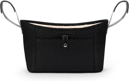 Accmor Universal Stroller Organizer, Stroller Bag Stroller Caddy Organizer, Stroller Accessories Fits for Uppababy, Baby Jogger, Nuna, Doona, Britax Strollers, Black