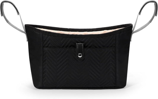 Accmor Universal Stroller Organizer, Stroller Bag Stroller Caddy Organizer, Stroller Accessories Fits for Uppababy, Baby Jogger, Nuna, Doona, Britax Strollers, Black