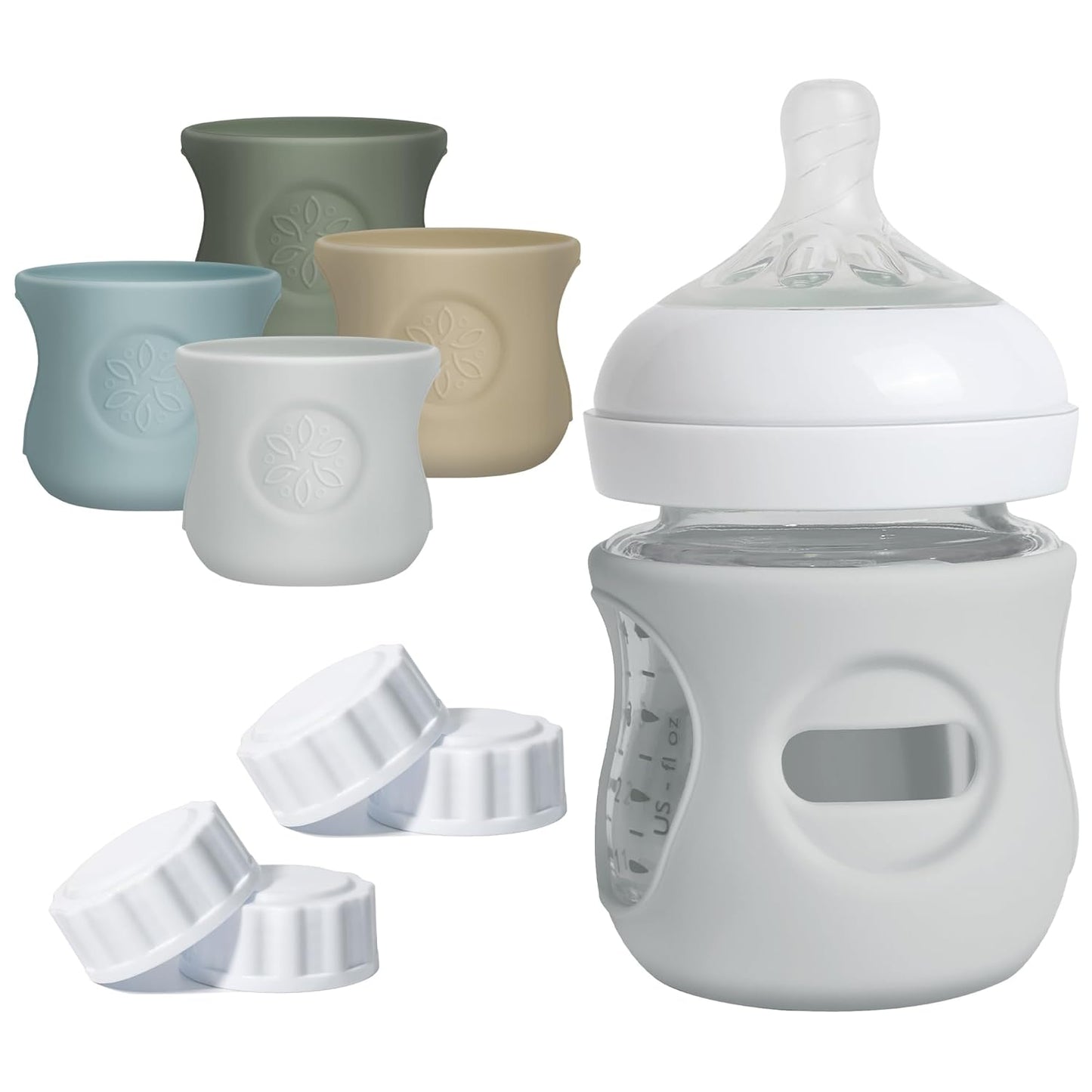 3 Pack Silicone Sleeves for Philips Avent Natural Glass Baby Bottles, Food Grade Silicone Anti Breakage Baby Bottles Holder, Compatible with Philips Avent Glass Natural Baby Bottle 8oz