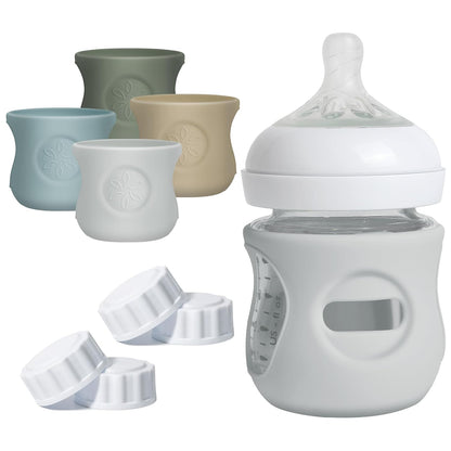 3 Pack Silicone Sleeves for Philips Avent Natural Glass Baby Bottles, Food Grade Silicone Anti Breakage Baby Bottles Holder, Compatible with Philips Avent Glass Natural Baby Bottle 8oz