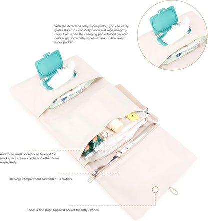 MOMIGO Baby Diaper Bag Organizer Pouches - Waterproof Pod Foldable Diaper Organizer Set, Cute Bear Bag Gift for Baby Shower (Black)