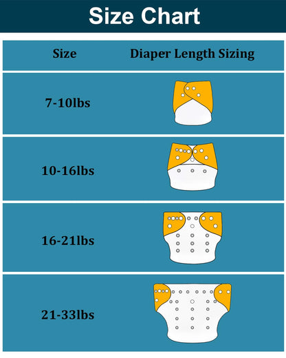babygoal Cloth Diaper Covers 6 Pack with Wet Bag for Fitted Diapers and Prefolds with Double Gussets, Adjustable and Reusable for Baby Boys and Girls