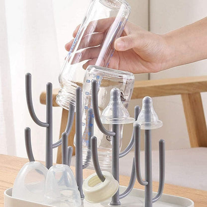 Baby Essentials,Bottle Drying Rack,Baby Bottle Drying Rack,Drying Rack for Kitchen Counter,Detachable Bottle Dryer Holder with Base.for Nipples,Cups,Pump Parts and Accessories(Green)