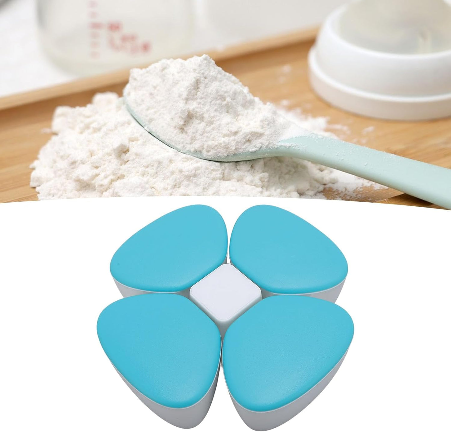 Baby Formula Dispenser Portable 4 180ml Compartments Milk Powder Dispenser Container Non Spill Strong Seal Milk Powder Snack Container (Colorful)
