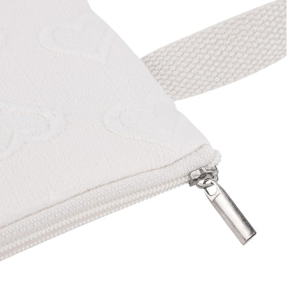 Quilted Baby Diaper and Wipes Pouch Portable Mommy Bag for Stroller Reusable Wipes Pouch with Lanyard for Casual Travel (Beige)