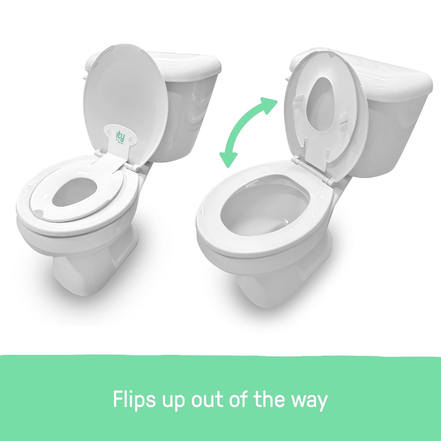 Ingenuity Ready Set Go Potty Training Toilet, Removable Bowl, Non-Skid Bottom, Wide Stable Base, Age 18 Months & Up, White & Grey