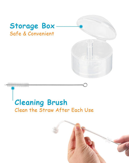 Straw Cup Soft Conversion Kit for Philips Avent Natural Baby Bottle, Toddler Transition Kit with Silicone Straw Top Nipple, Weighted Straw, Bottle Handle, Cleaning Brush, Spill-Proof, BPA-Free, 3-Pack