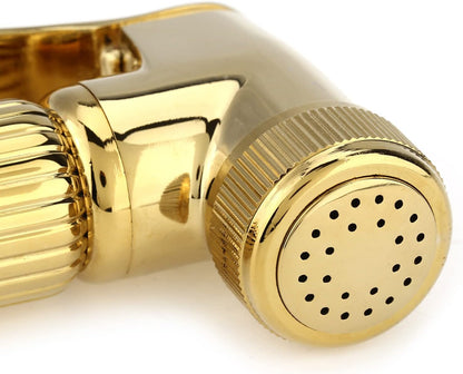 Solid Brass Wall Mount Bidet Sprayer Toilet Diaper Spray Shattaf Kit Powerful Jet Rinsing for Bathroom Gold 47.2 Inch
