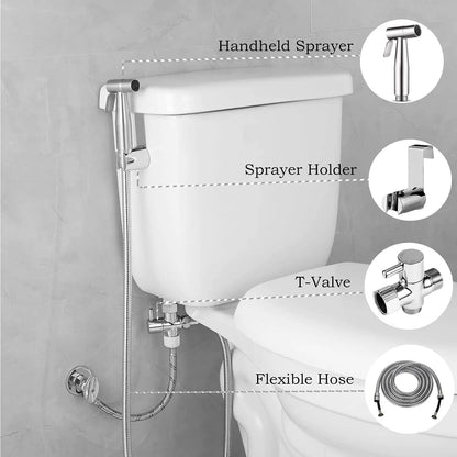 Bidet Sprayer for Toilet,Handheld Bidet Spraye,Cloth Diaper Sprayer Water Kit,Bathroom Hand Held Bidet Shower for Self Cleaning,Stainless Steel and Easy to Install