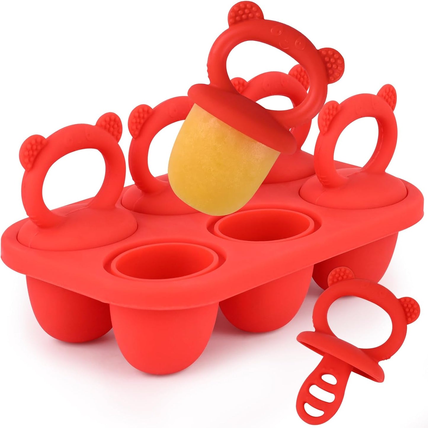 WMKGG Baby Popsicle Molds, Breastmilk Popsicle Molds for Teething Relief with Sticks, Baby Food Freezer Tray, Storage Container for Homemade Food(Grey)
