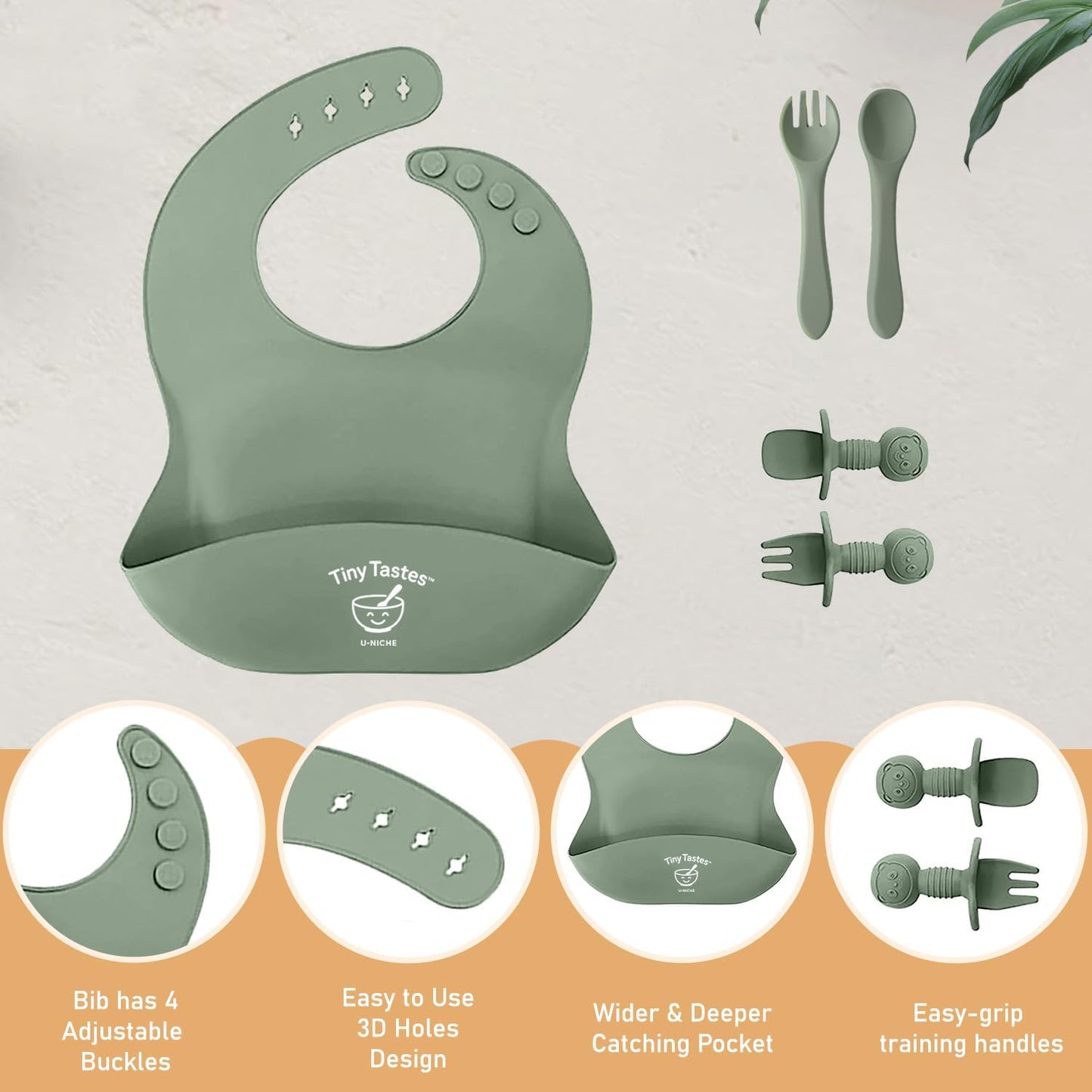 10-Piece Silicone Baby Feeding Set – BPA-Free, Spill-Proof Suction Plate, Bowl, Bib, Snack Cup & Utensils | Dishwasher Safe, Baby Gift Ready (Blue)